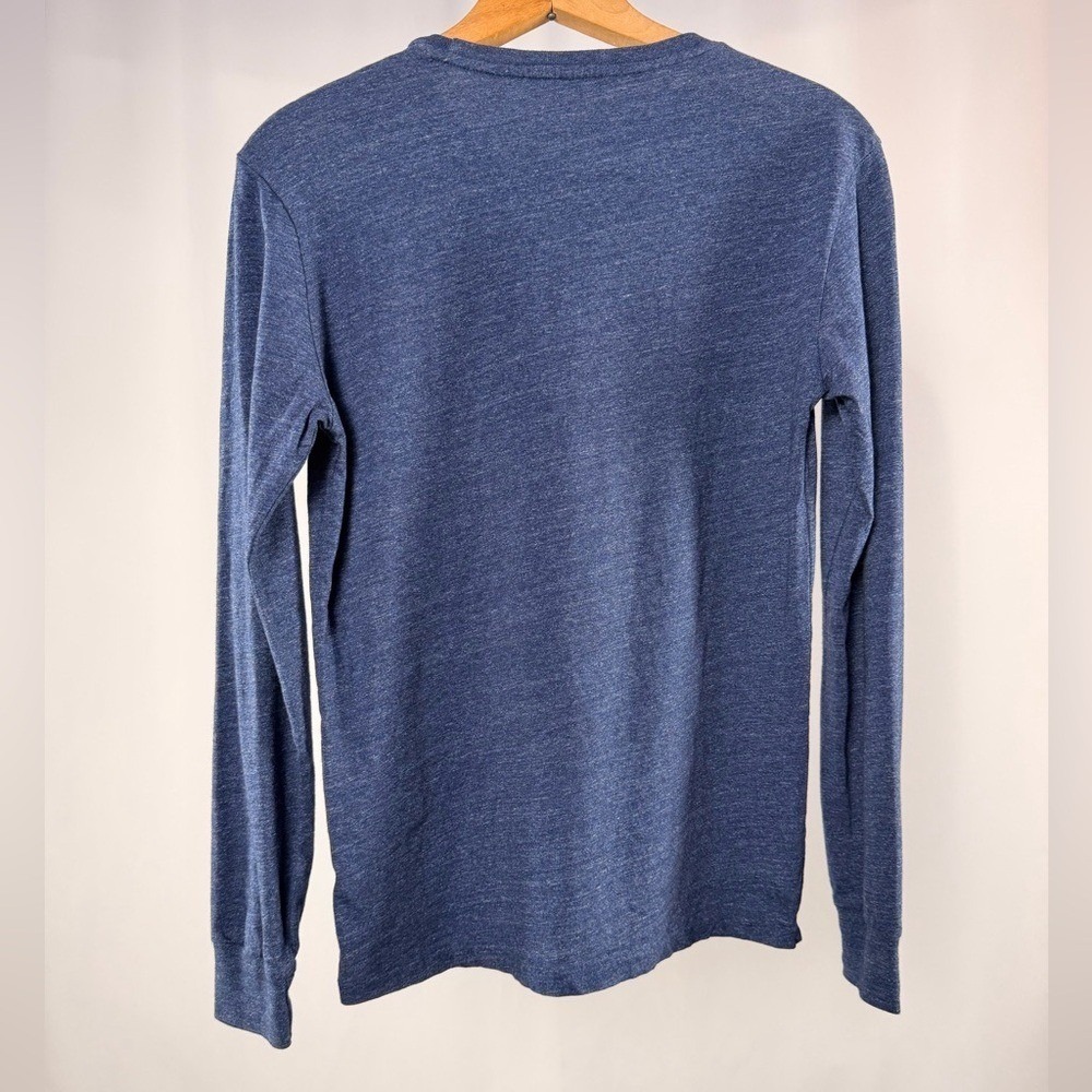 Polo by Ralph Lauren Cotton Long Sleeve Crewneck Shirt in Heathered Blue Size XS - Picture 4 of 6
